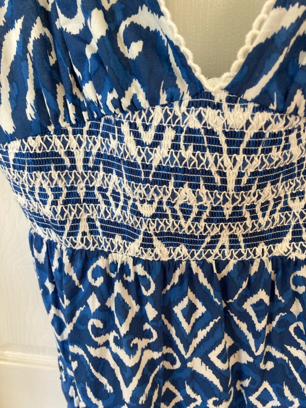 Caroline Constas Blue and White Floral Lace-Trim Dress - Picture 4 of 12